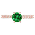 14k Rose Gold Green Simulated Emerald Engagement Ring Size 10.5 W7111