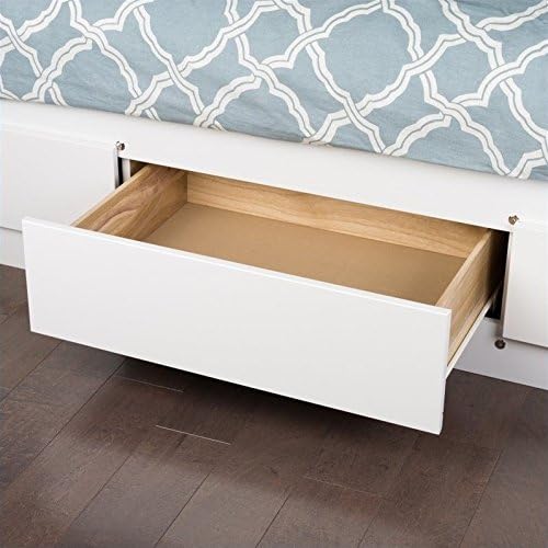White Queen Bookcase Platform Storage Bed E128571