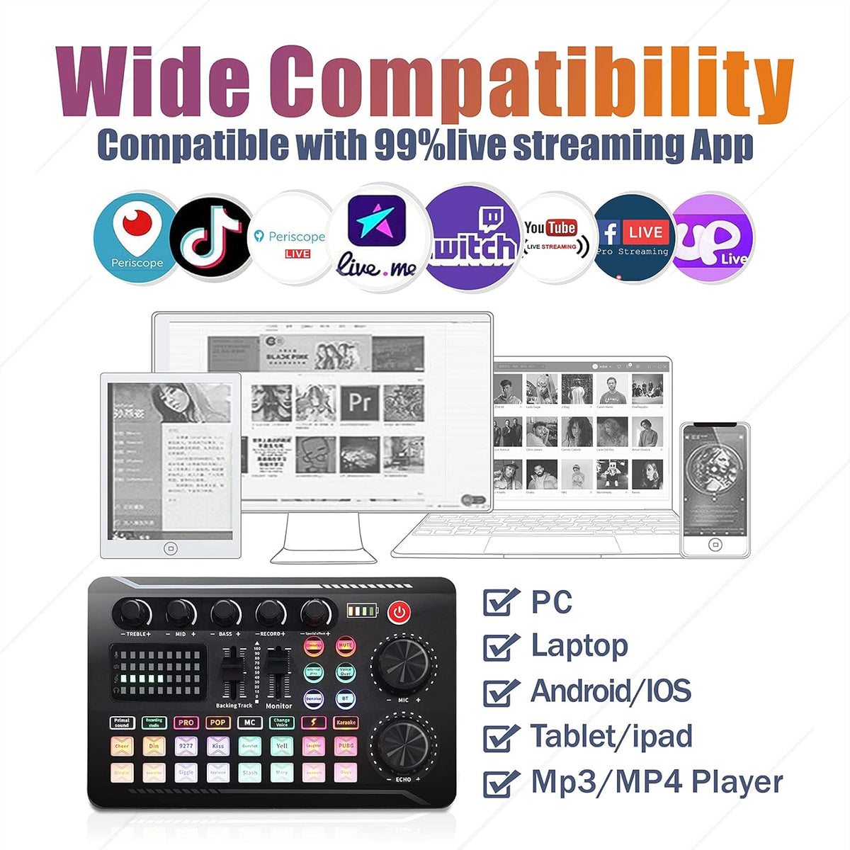 Podcast Microphone and Audio Mixer Bundle W382571