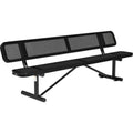 Black Steel Picnic Bench with Backrest J4334