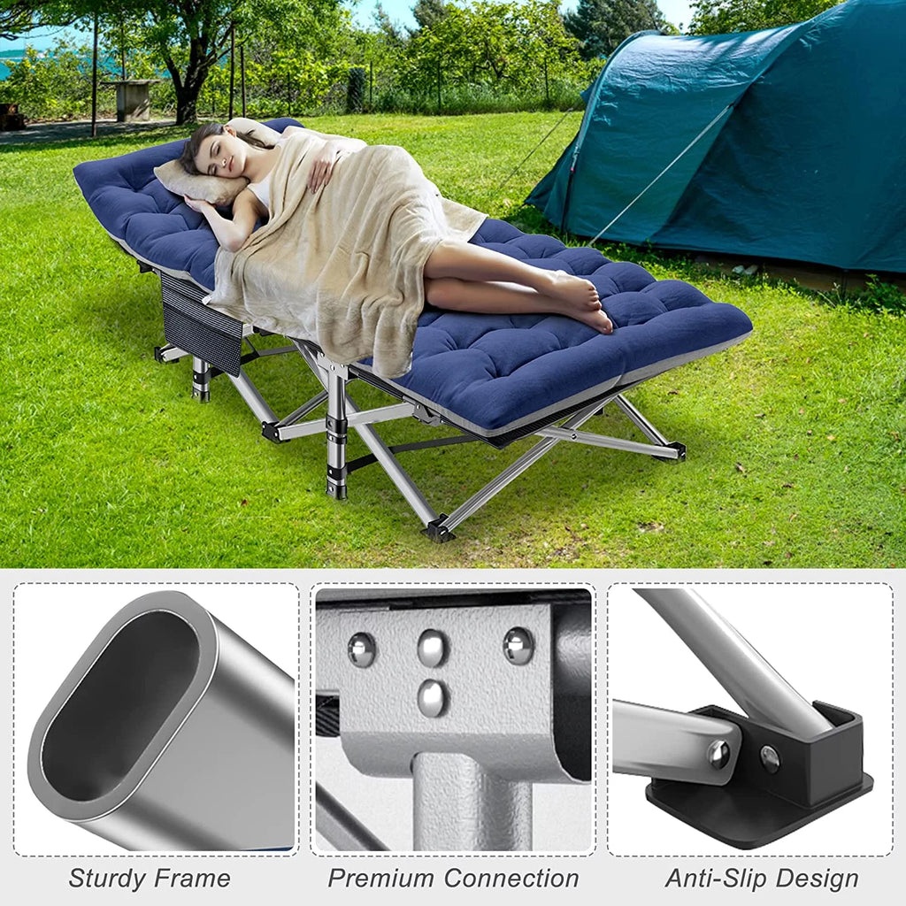 Folding Camping Cot with Cushion & Pillow H46537