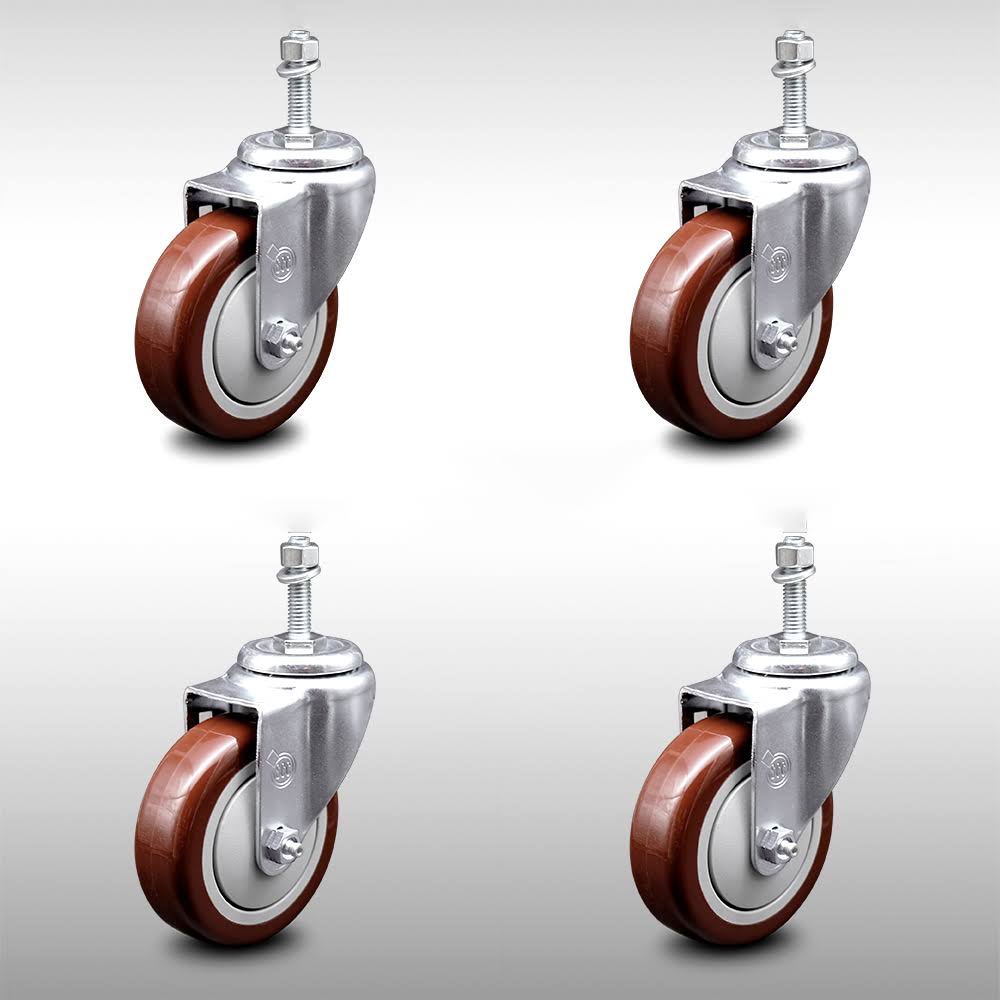 4 inch Polyurethane Wheel Swivel Caster Set K597
