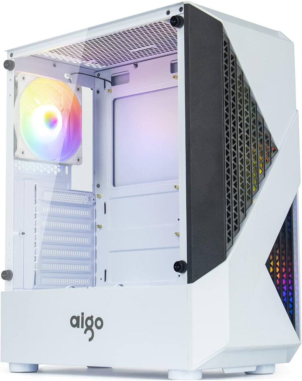 Black ATX Tempered Glass PC Gaming Case D365970