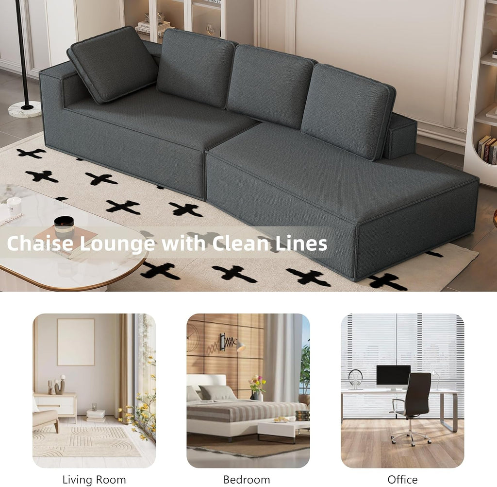 Grey Chaise Lounge Sofa Sleeper Sofa L97190