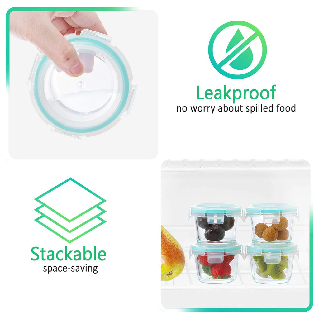 12-Pack 5 Oz Glass Baby Food Storage Containers with Lids Z112389