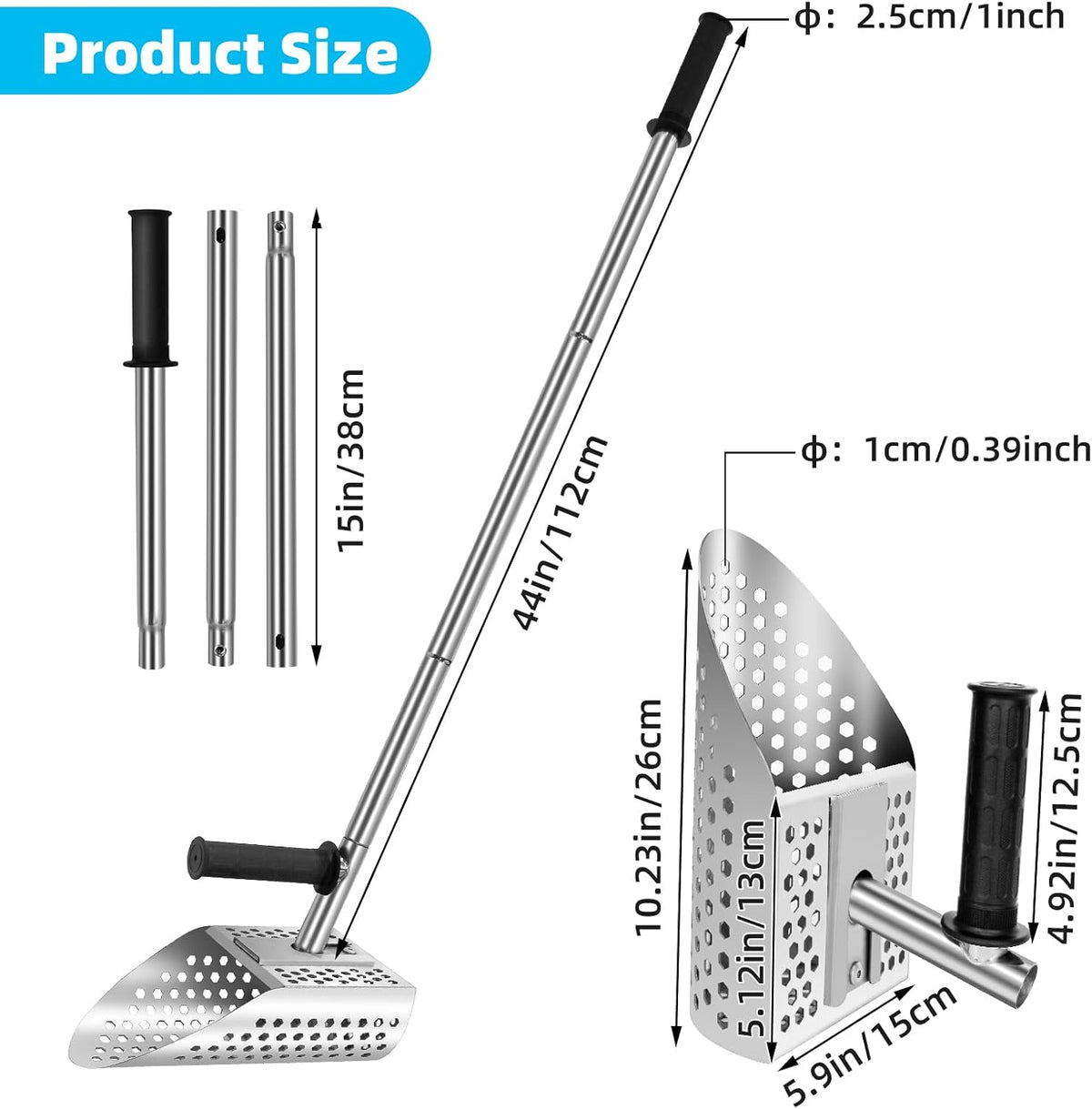 Long Handle Stainless Steel Sand Scoop Q31525