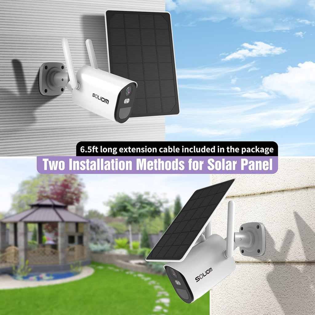 Solar Security Camera Outdoor Wireless Battery Powered 1080p with Spotlight Color Night Vision Two-Way Talk Siren Alarm Motion Detection P419212