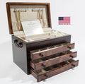 Birch Three-Drawer Jewel Chest Soft-Suede Linings Y34887