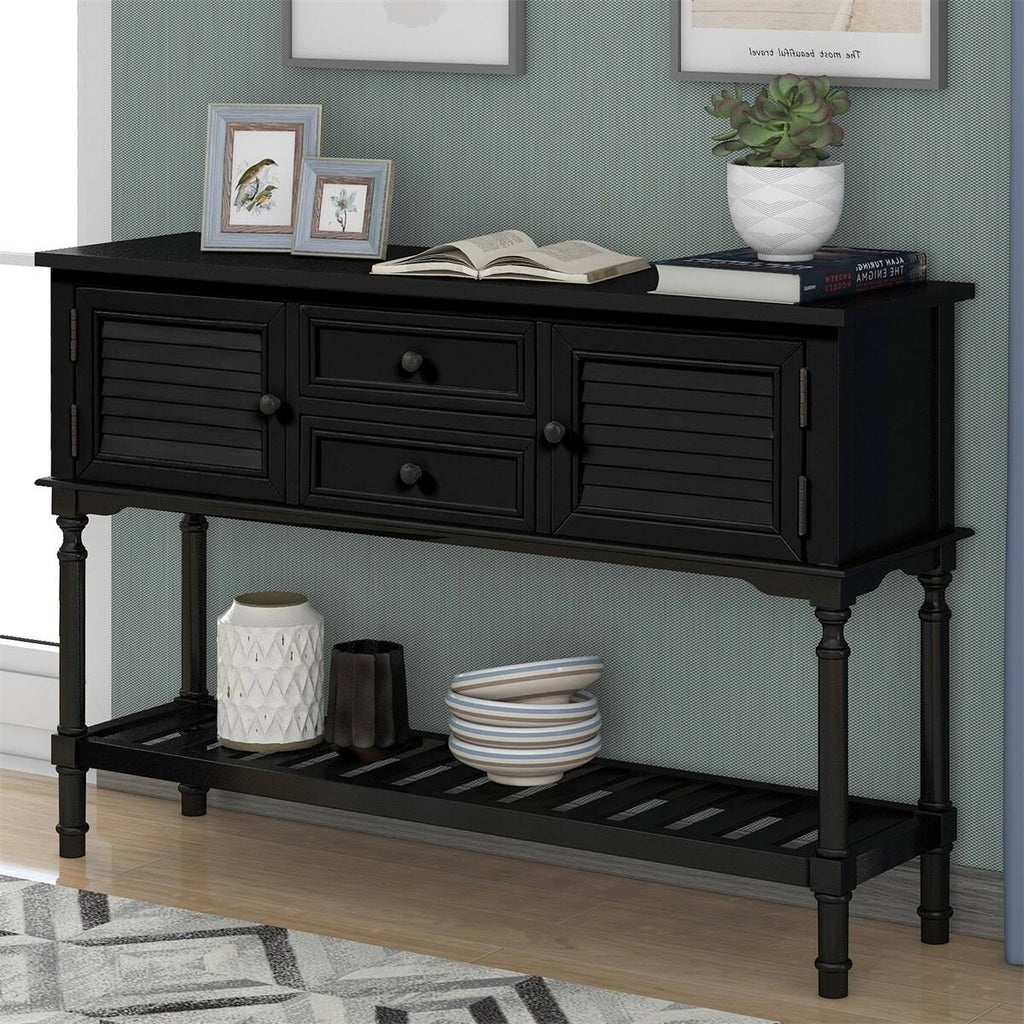 Light Green Console Table with 2 Drawers Y1777