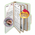 Legal Eight-Section Gray/Green Pressboard Classification Folders 10/Box Z68032