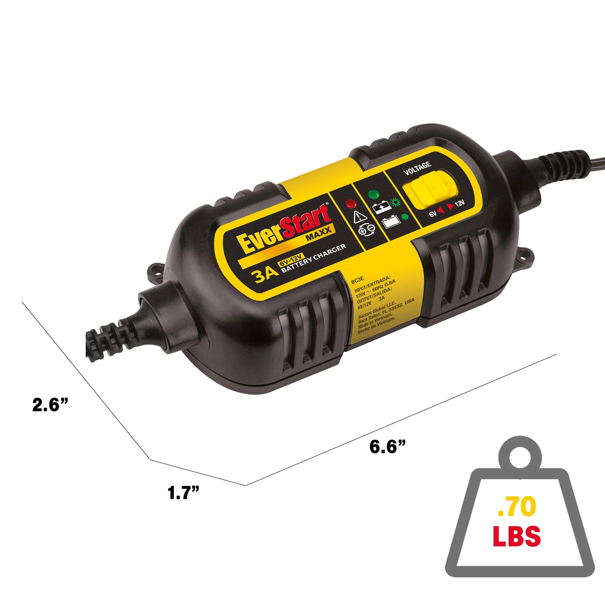 3 Amp 6V/12V Automotive Battery Charger S46841