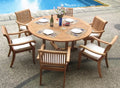 6 Seater 7 Pc Teak Dining Set with 6 Stacking Arm Chairs K298
