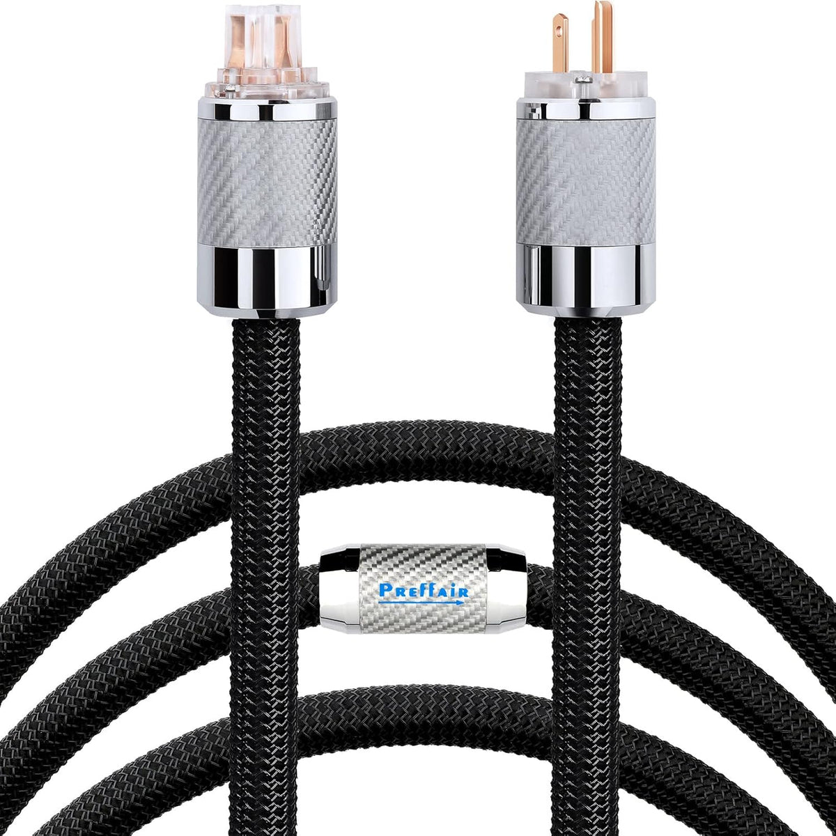 12AWG Power Cord Carbon Fibre Red Pure Copper Plug IEC320-C15 T4472