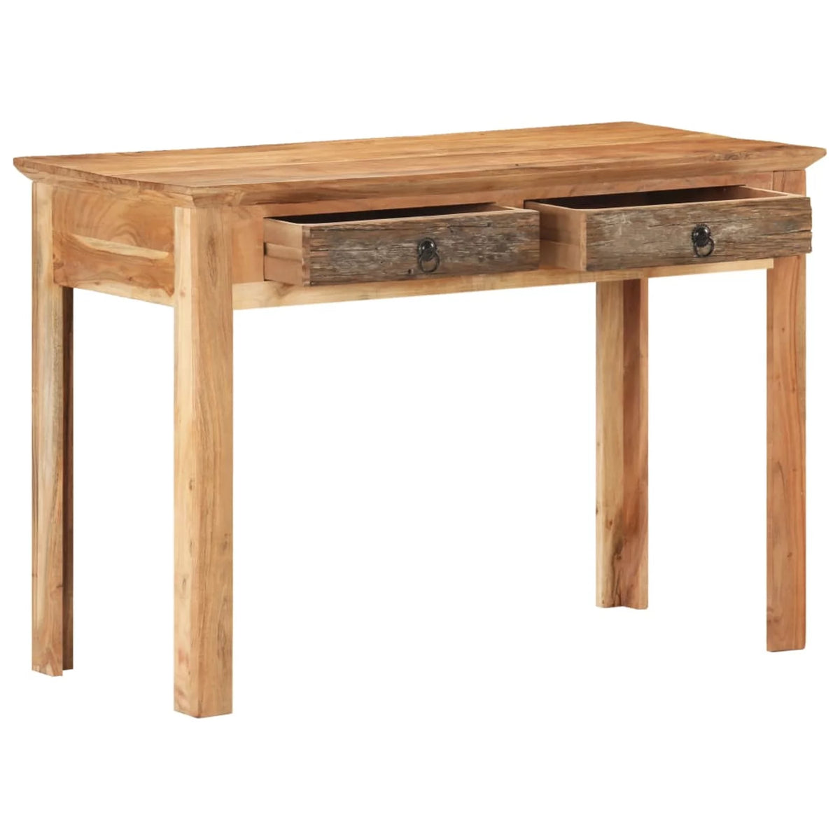 Reclaimed Wood Writing Desk with 2 Storage Drawers E338