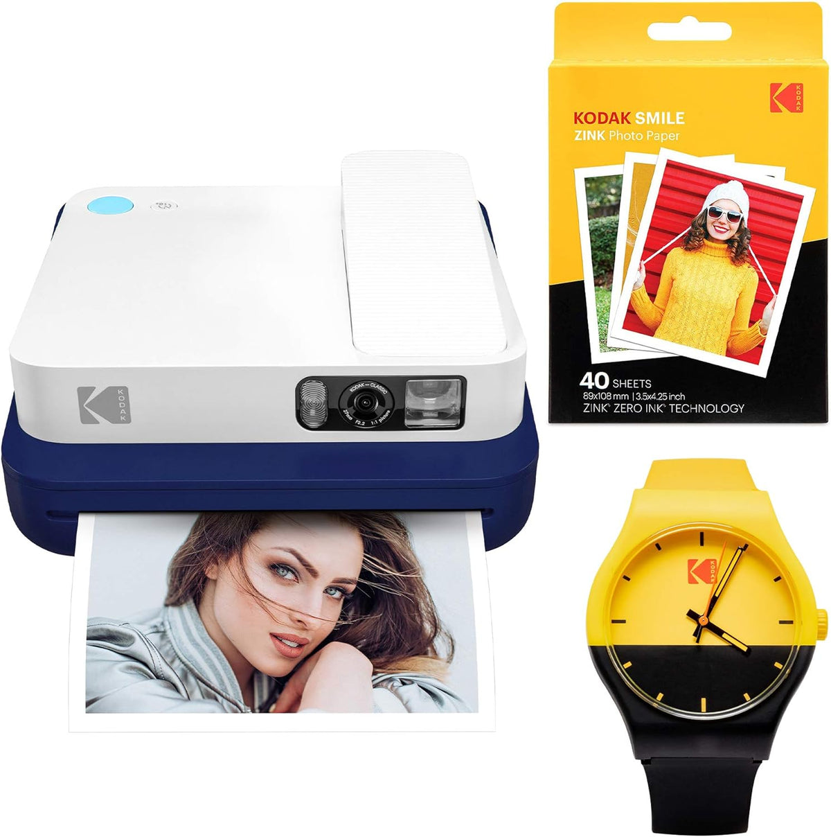 Black Digital Instant Camera Watch Bundle E249902