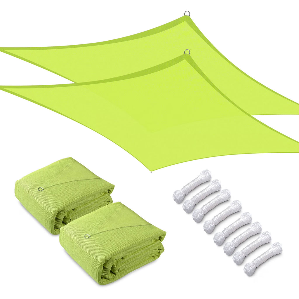 2 Pack 20x16 Ft 97% UV Block Rectangle Sun Shade Sail Canopy V1465