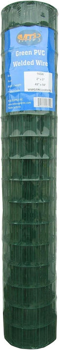 Green PVC Welded Wire Mesh Garden Fence 48" x50' 2"x3" 16GA H357