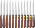 4-1/4-Inch Stainless Steel Serrated-Edge Steak Knives with Wooden Handles H948