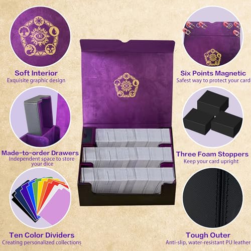 Red Trading Card Storage Box with 10 Dividers M7789