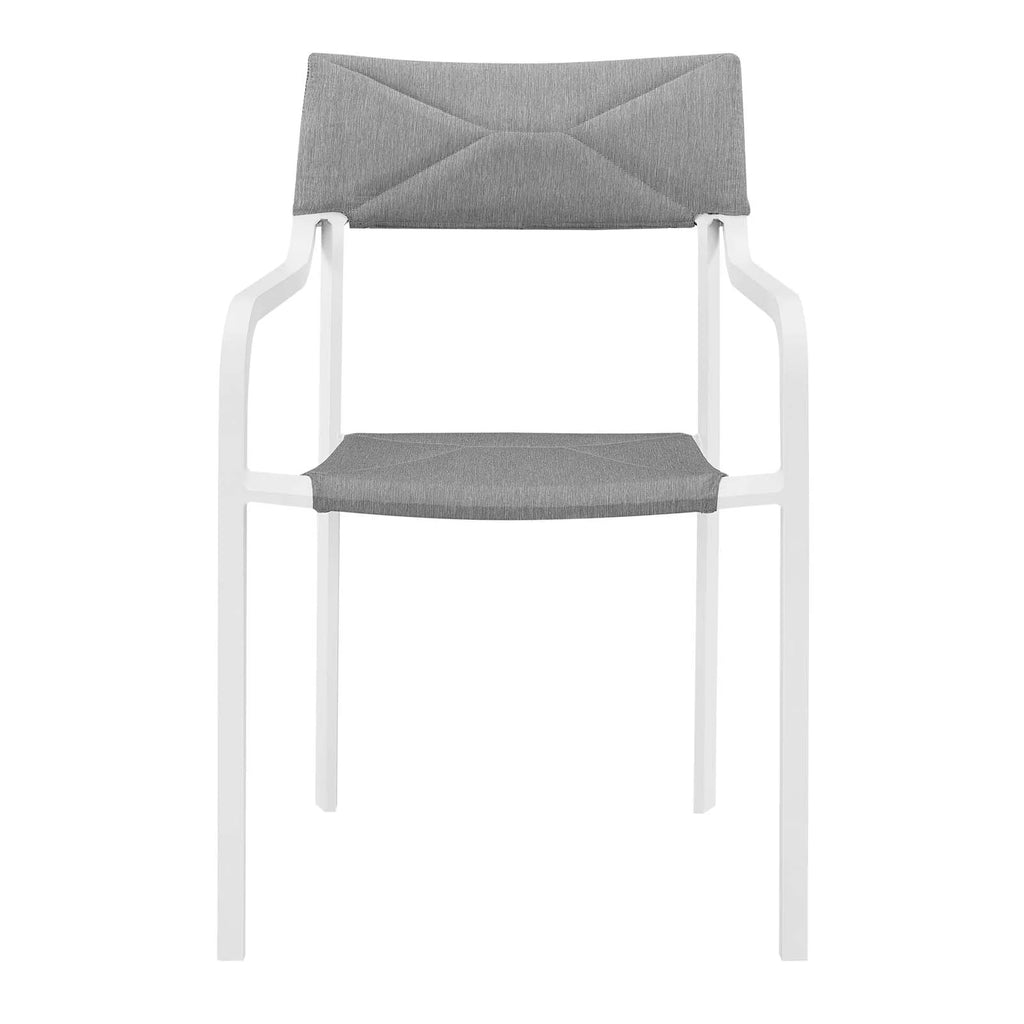 White Grey Aluminum Set of 2 Lounge Chair I78533