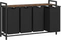 Rustic Brown and Black Laundry Hamper with 4 Removable Bags U4427