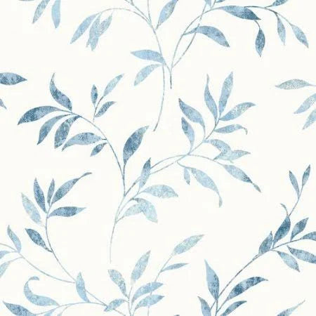 33 L x 20.5 W Floral and Botanical Wallpaper Roll Light Blue G340493