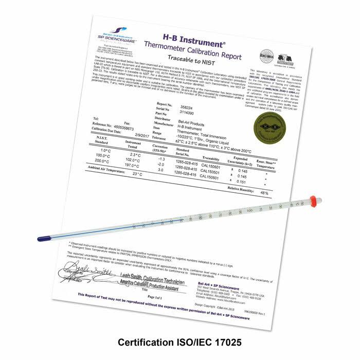 Calibrated Liquid-In-Glass Thermometer -20 to 150C K259960