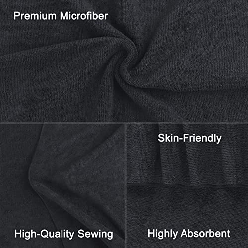 Black Microfiber Towels, Pack of 12, 16 x 27 Inches Q70670