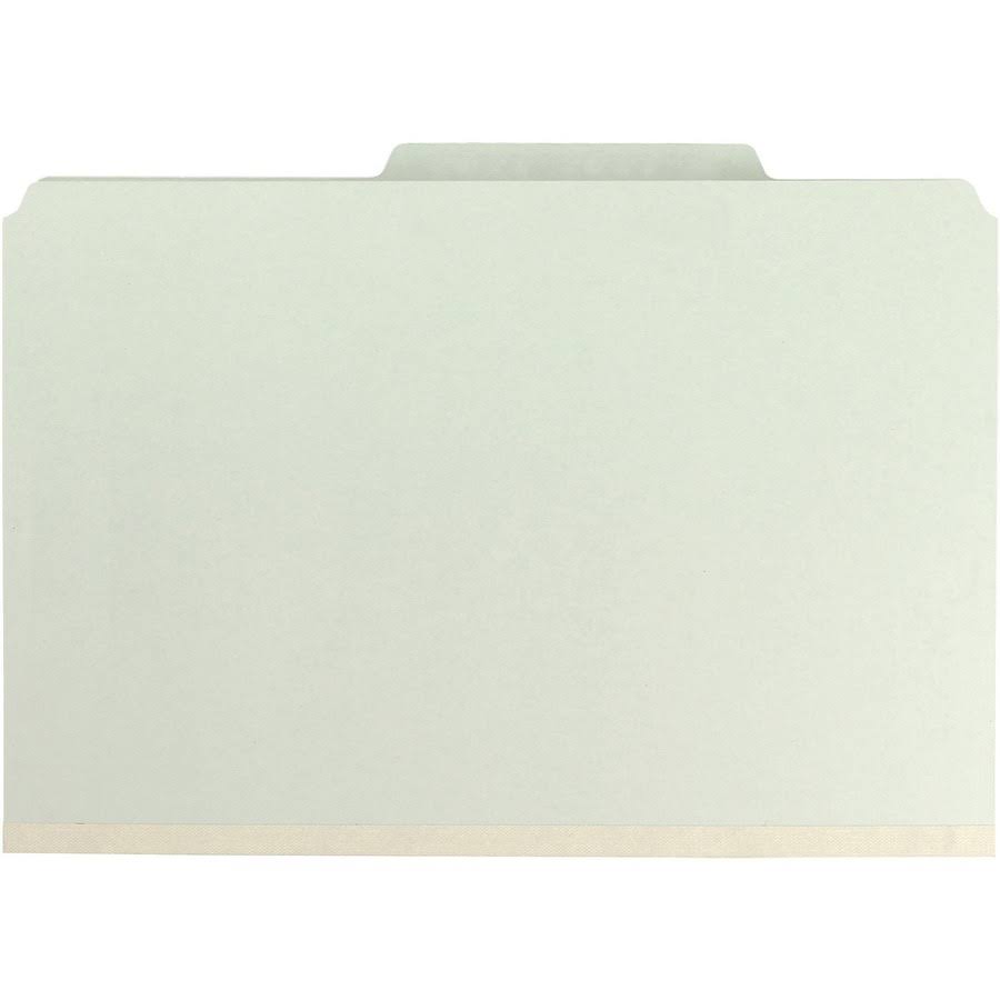 Legal Eight-Section Gray/Green Pressboard Classification Folders 10/Box Z68032