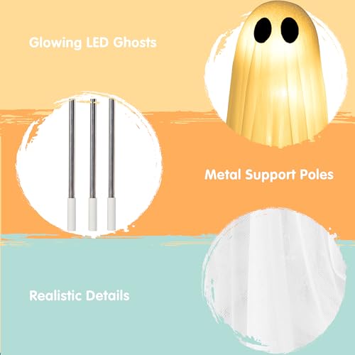 2 Pack 50'' Light Up Ghost Halloween Decor O442472