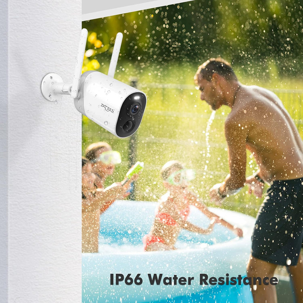Wireless Outdoor Security Cameras with Spotlight & Siren, 1080P Battery Powered, AI Motion Detection, 2-Way Audio, Color Night Vision, IP66 Weatherproof Y614595