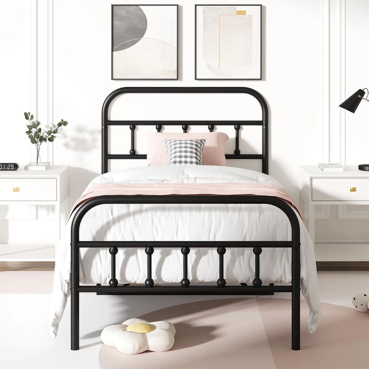 Full Size Metal Platform Bed Frame with Headboard X6850