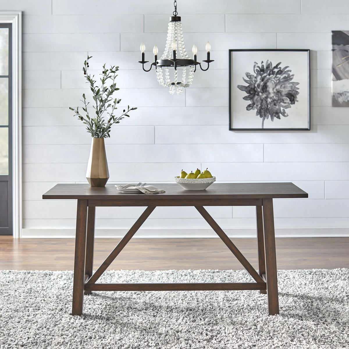 Rectangular 64" Farmhouse Trestle Table M5680