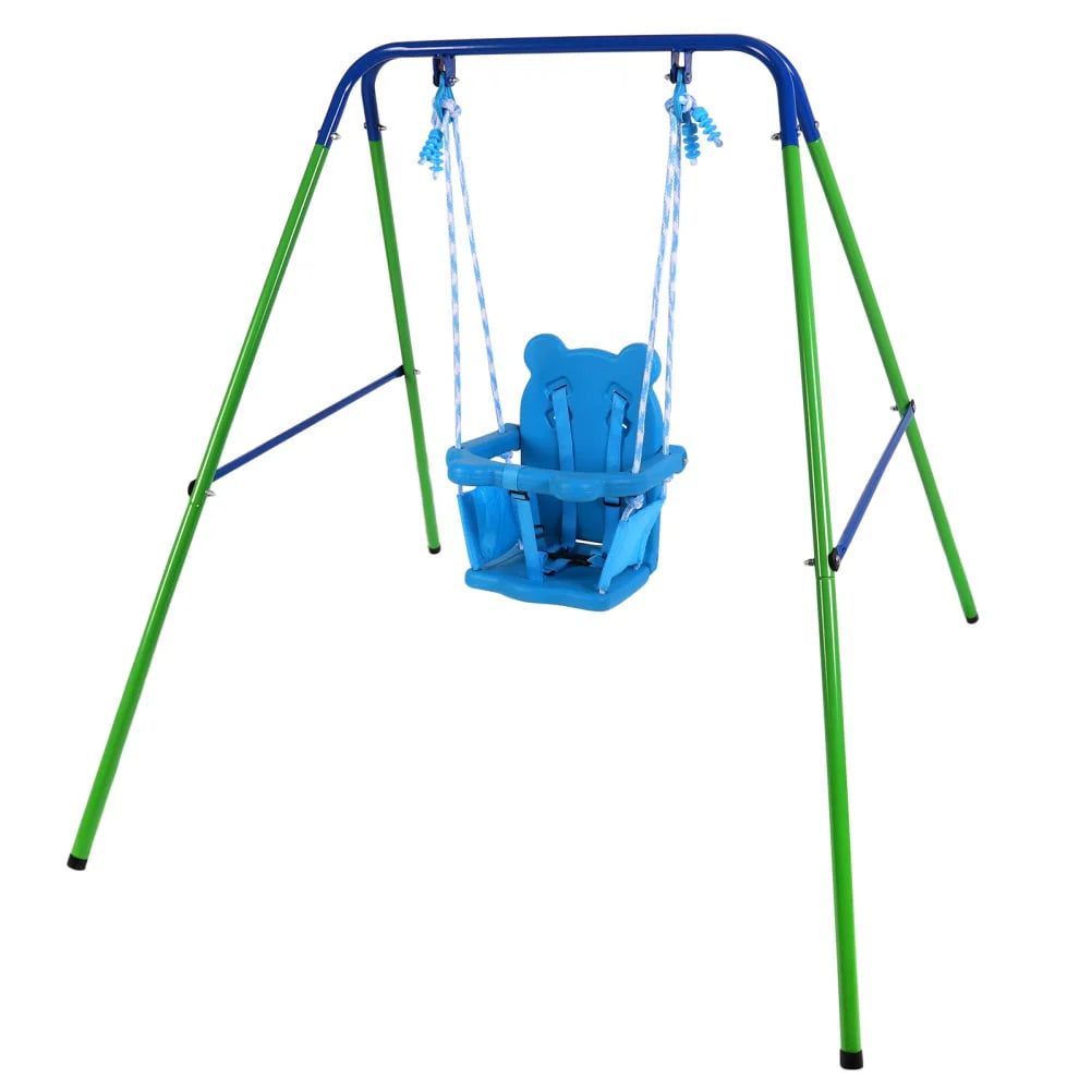 Folding Metal Toddler Swing Set with Safety Seat C4203