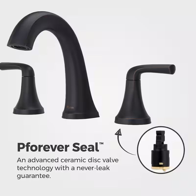 8 in. Widespread Double Handle Bathroom Faucet in Tuscan Bronze T990