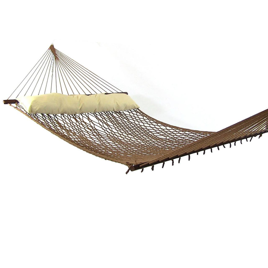 Brown Polyester Rope Hammock with Spreader Bars B6441