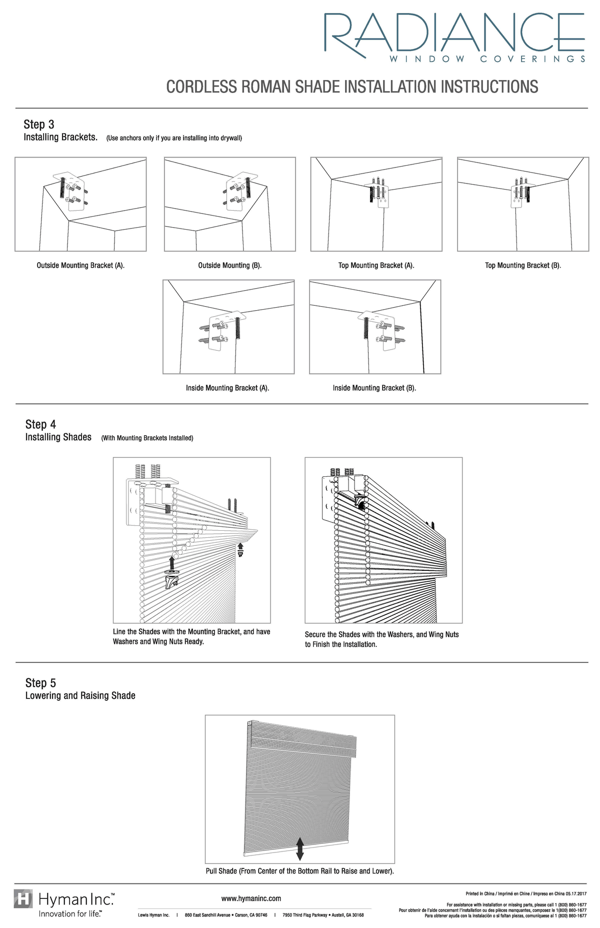 Cordless Roman Shade 41x64 L422374