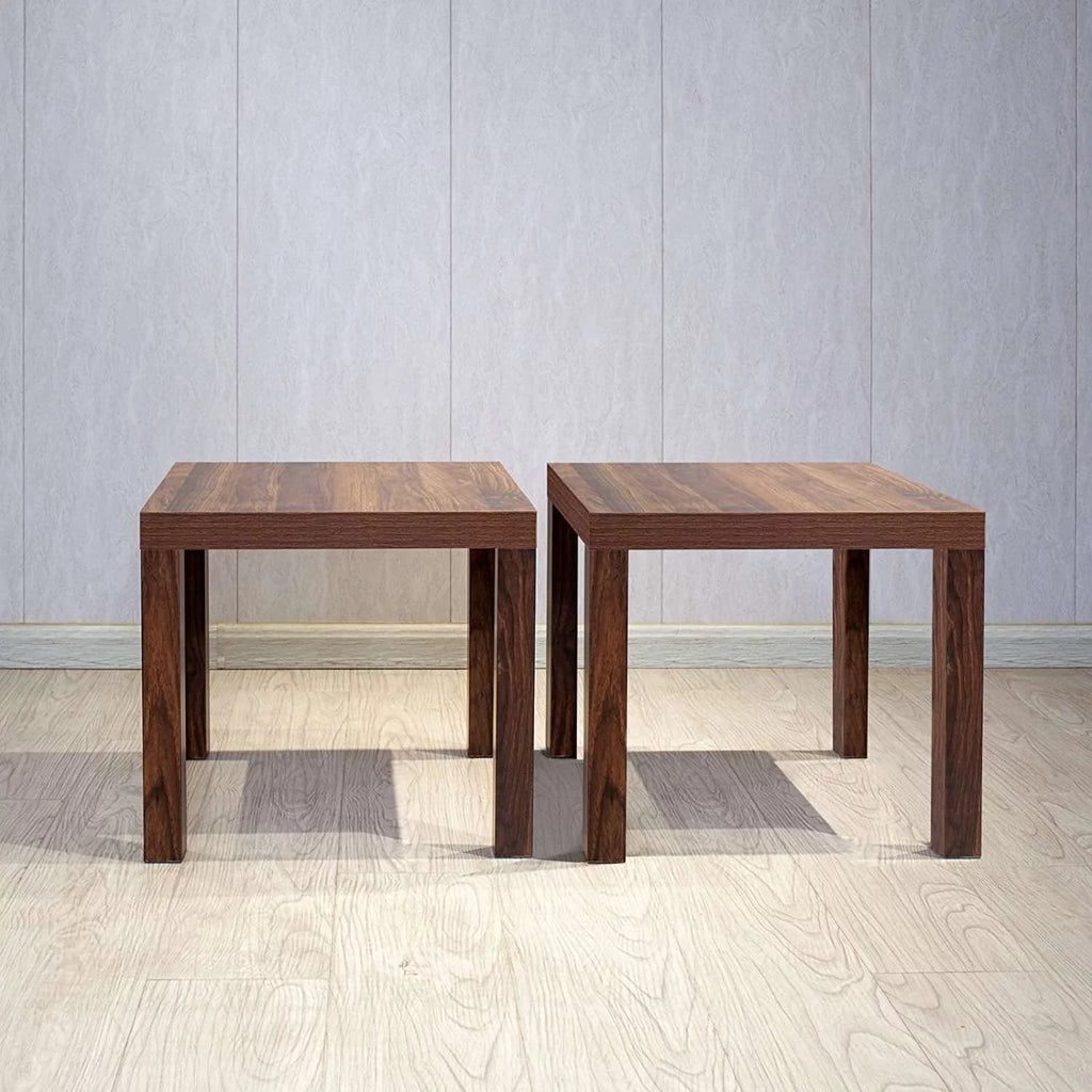 Brown Square Side Tables Set of 2 V33854