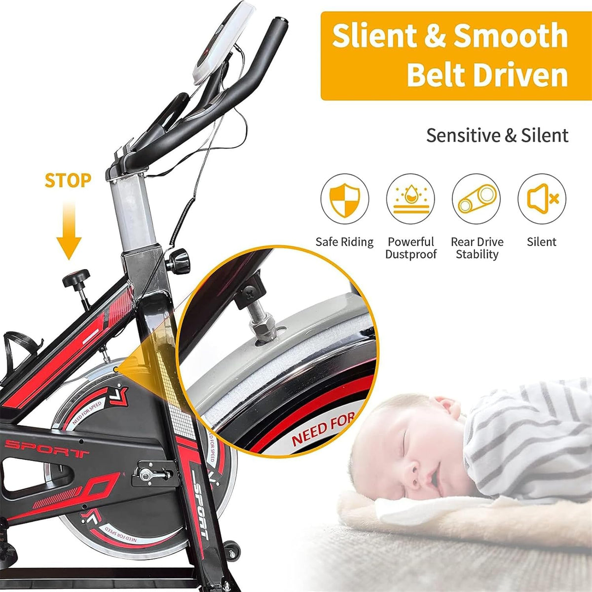 Exercise Stationary Bike with LCD Monitor S495