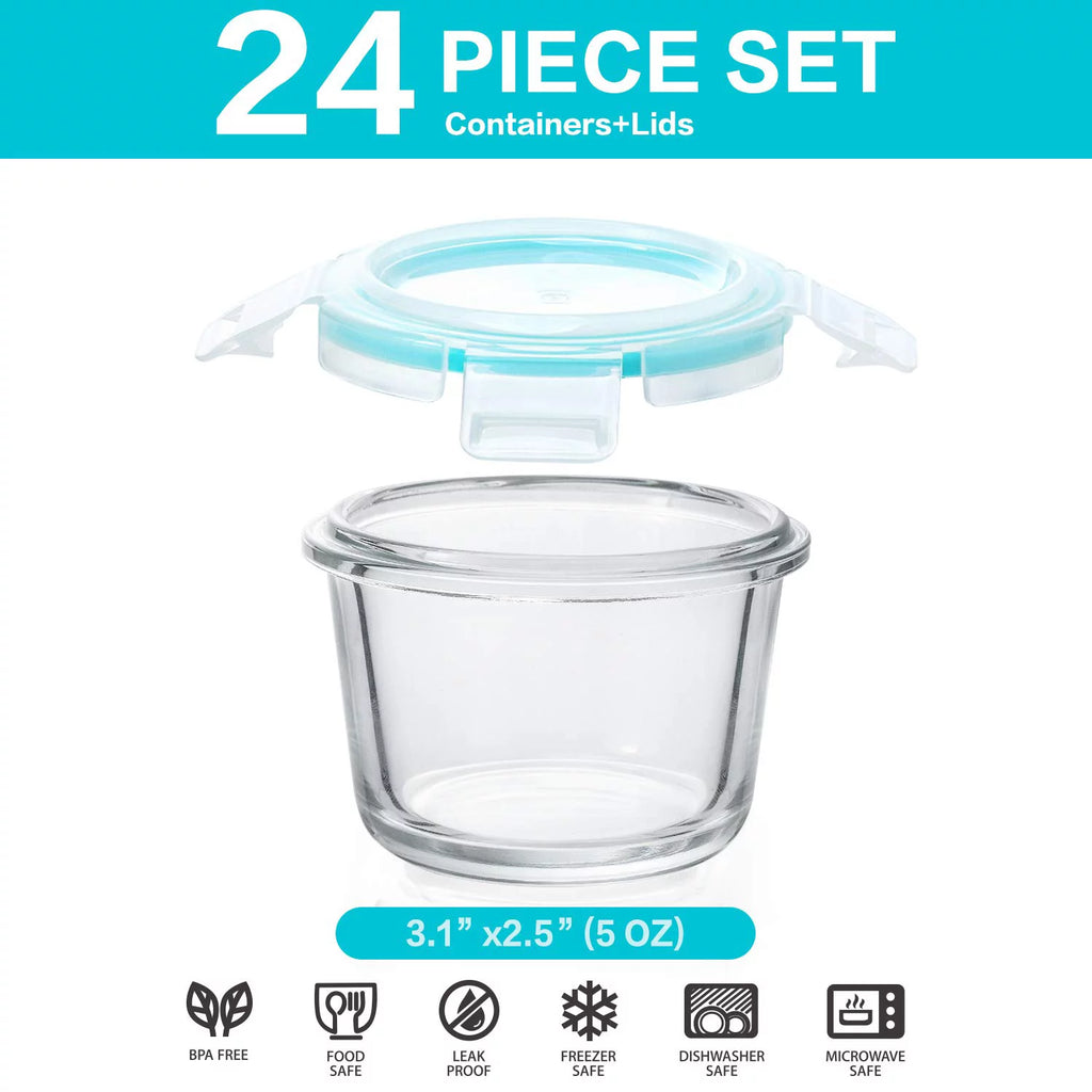12-Pack 5 Oz Glass Baby Food Storage Containers with Lids Z112389