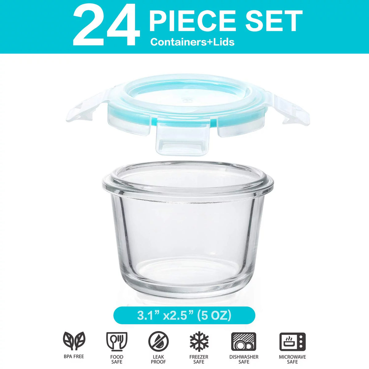 12-Pack 5 Oz Glass Baby Food Storage Containers with Lids Z112389