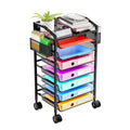 14 Tier Rolling File Cart with Sliding Trays, Black Q2395
