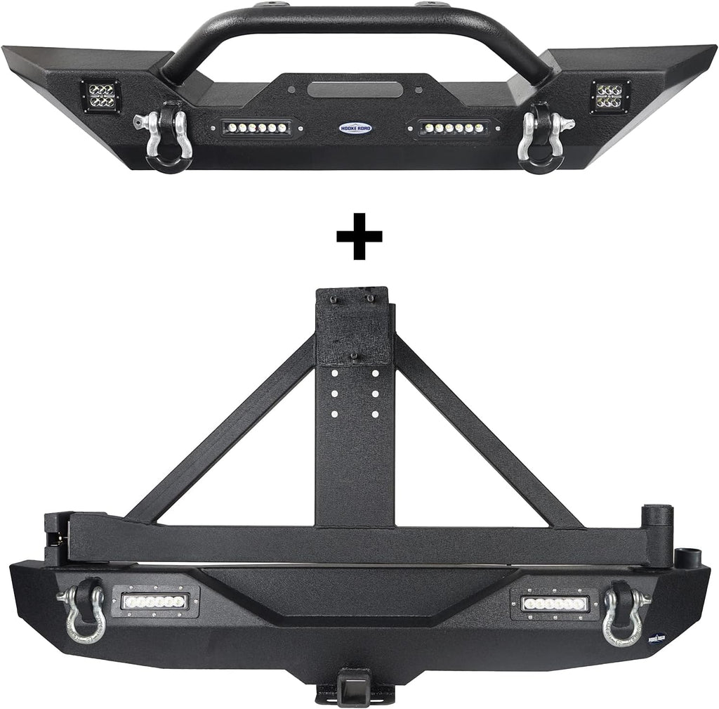 Rear Bumper with Spare Tire Carrier and Front Bumper Combo P254