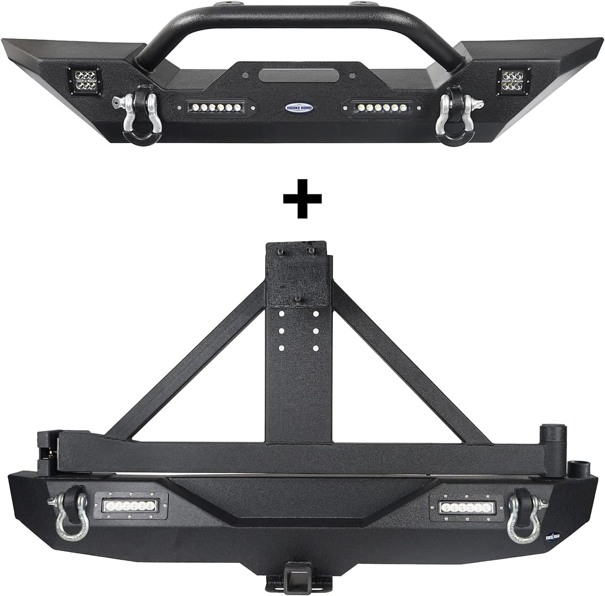 Rear Bumper with Spare Tire Carrier and Front Bumper Combo P254