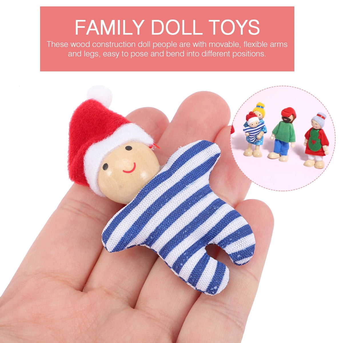 28 pcs Wooden Doll Playset F5600