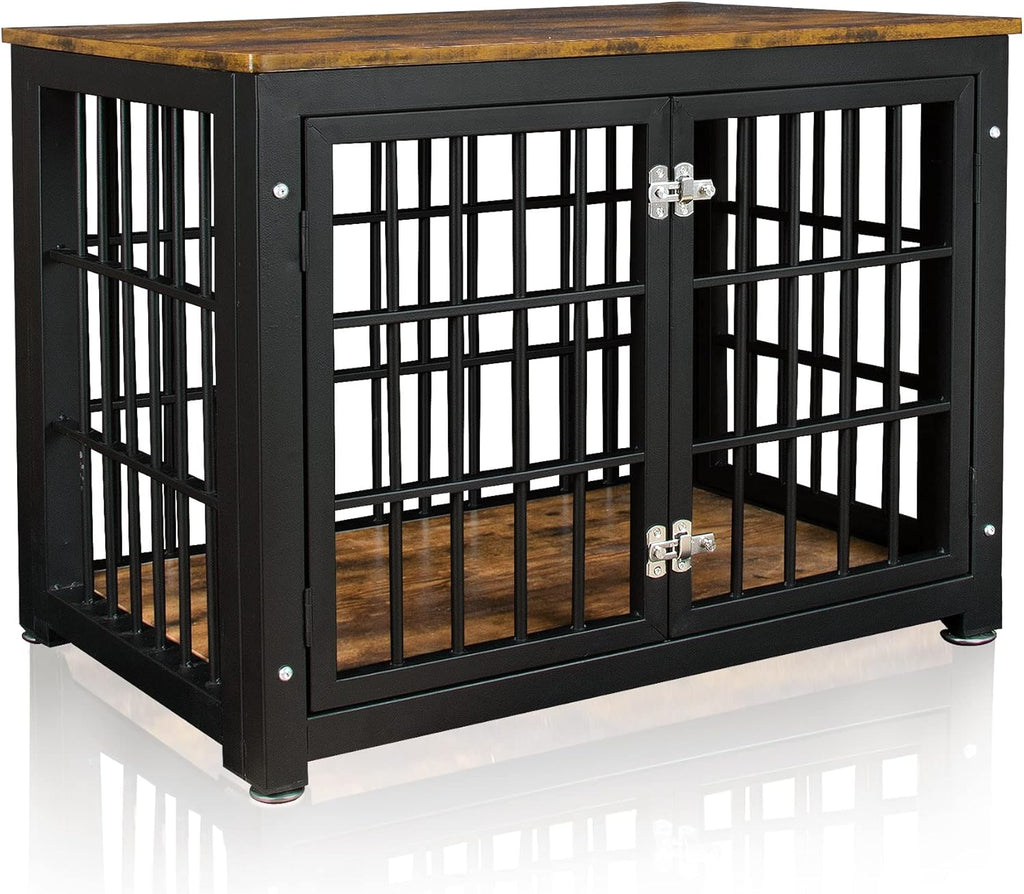 32'' Wood Dog Crate Furniture with Double Doors X8425