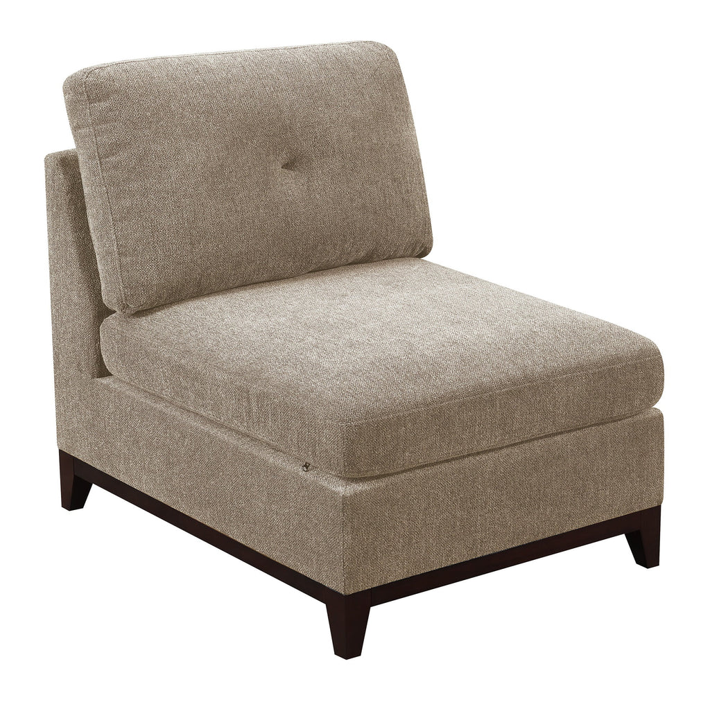 Chenille Camel L-Sectional Sofa Set 6pcs B434
