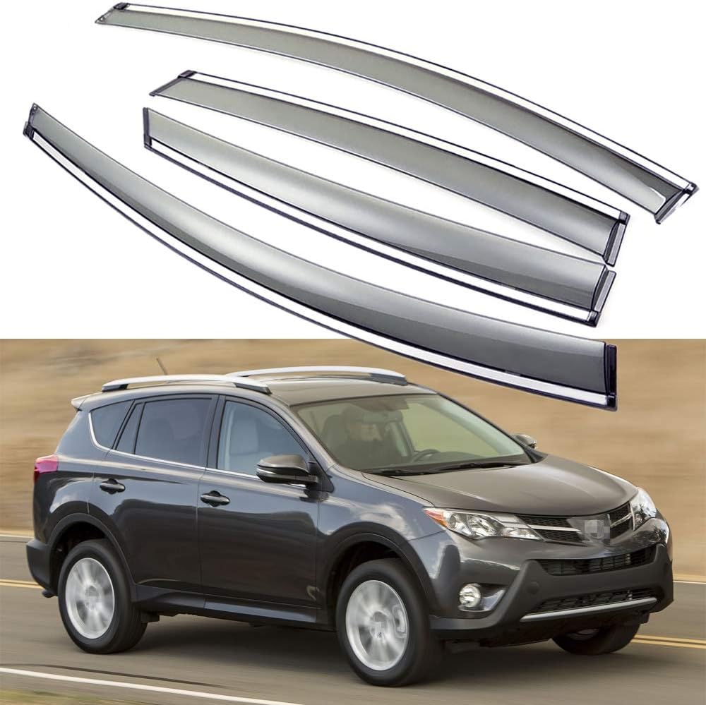 Car Window Visor Vent Shade Deflector Sun Rain Guards S53138