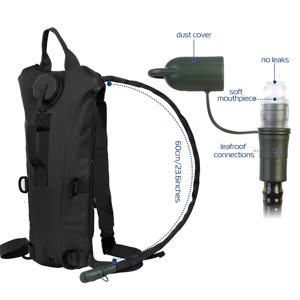 Black 3L Hydration Backpack E764