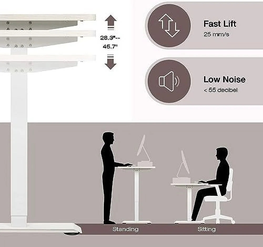 Electric Height Adjustable Standing Desk 55 x 28 Inches with Memory Settings C771